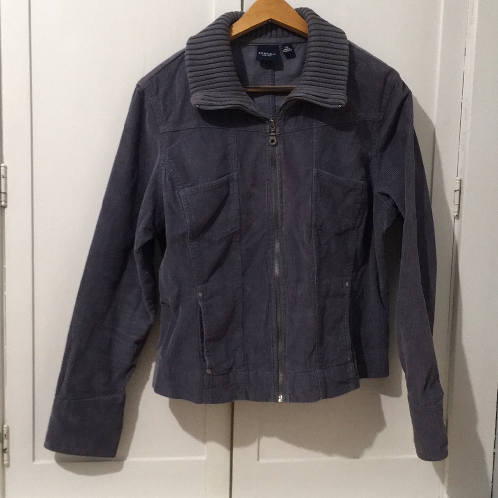 Corduroy Jacket Sweater Collar Boho Excellent